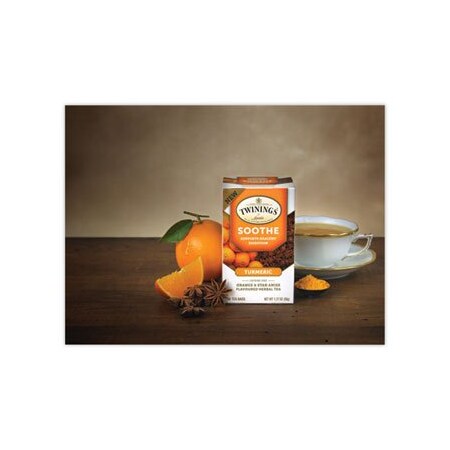 Twinings North America Soothe Decaf Orange and Star Anise Herbal Tea Bags, 0.07 oz Bag, 18PK TNA53662